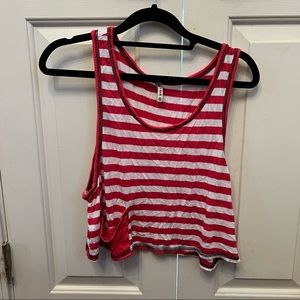 LF Emma & Sam striped cropped pocket tank